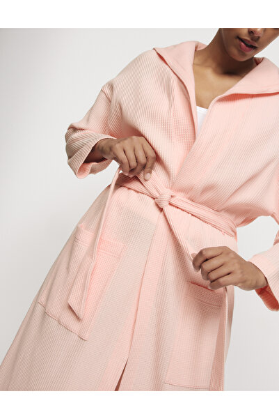 Marks & Spencer Saf Pamuklu Waffle Dokulu Sabahlık