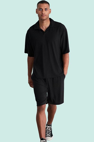 PayBuy Men's Fashion Wide Leg Ottoman Woven Short Shorts Comfortable Fit Color Daily Use Quality Material
