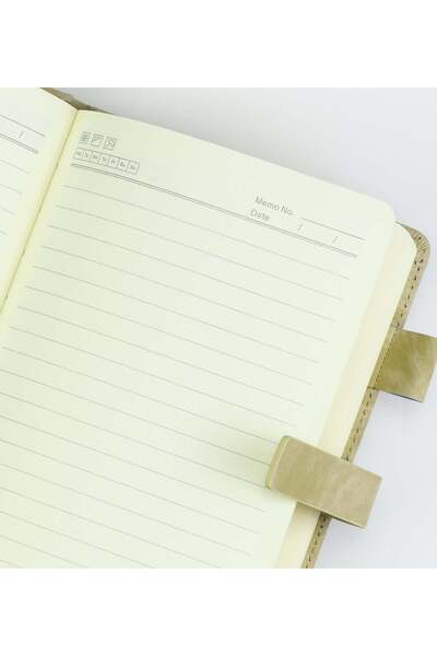 İkon store دفتر ملاحظات من الجلد الناعم باللون البيج