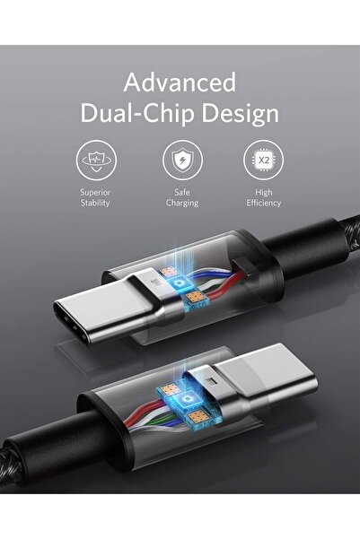 Generic Anker USB-C to USB-C Cable, 10ft, 100W, USB 2.0, Black