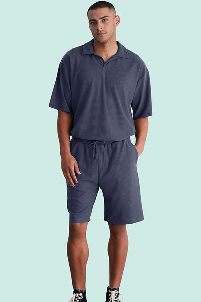 PayBuy Men's Fashion Wide Leg Ottoman Woven Short Shorts Comfortable Fit Color Daily Use Quality Material
