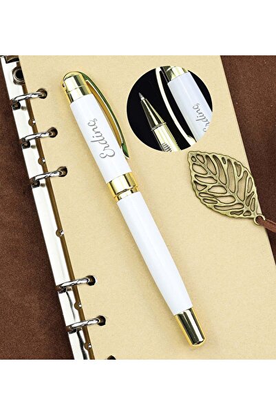 İkon store قلم رولر ذهبي-أبيض