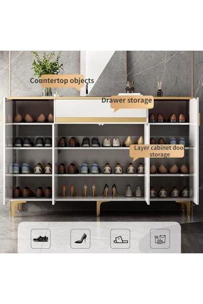 KEKE Luxury Multifunctional Entryway Shoe Storage Cabinet 140Cm