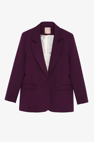 Quzu Oversize Blazer Jacket Plum