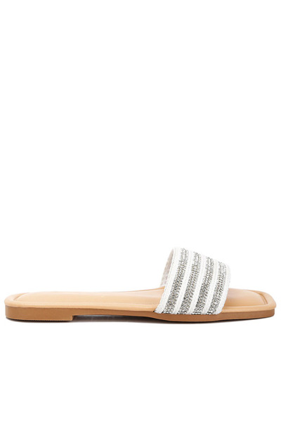 london Rag Women Striped Slip On Flats in White