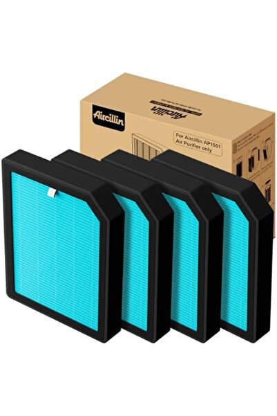 AIRTOK Aircillin Air Purifier AP1501 Replacement Filters 4-Pack, H13 True HEPA Filter, Activated Carbon Fil