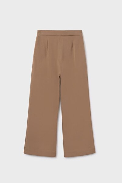 MAYORAL Girls' Pleated Wide Leg Trousers - Camel