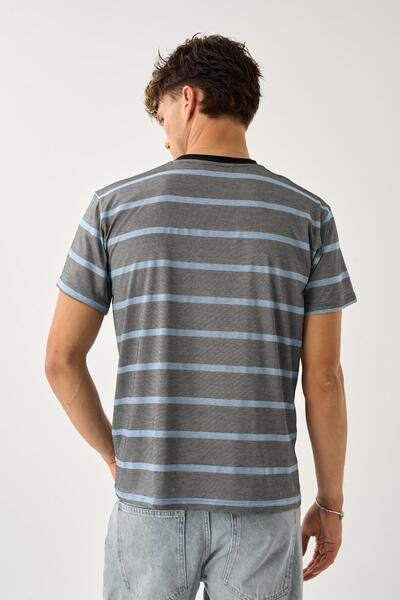 ALEXANDERGARDI Ανδρικό μπλουζάκι με ριγέ Crew Neck