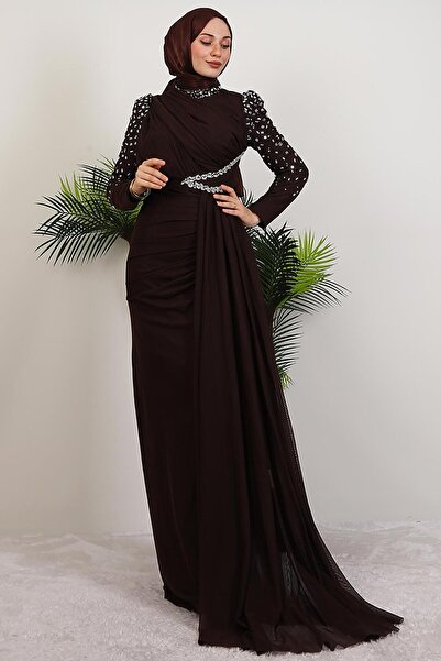 giz astore Gülşen Tesettür Abiye Acı Kahve