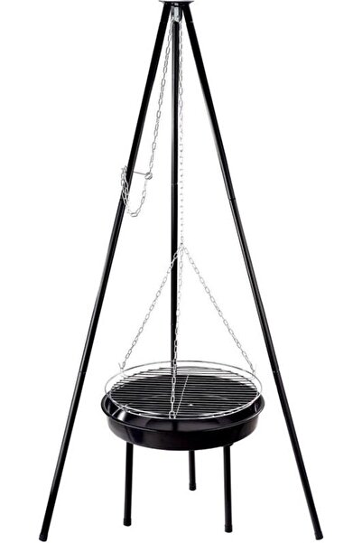 SGTT Grătar de grădină cu trepied de 150 cm, înălțime de gătit reglabilă 32 c...