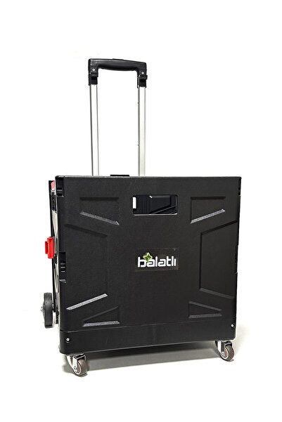 BALATLI Genel Markalar Katlanabilir Yükseklik Ayarlı Paket Market Taşıma Arabası SİYAH