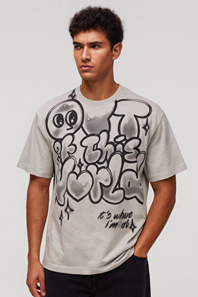 Gri Renk Erkek T-Shirt
