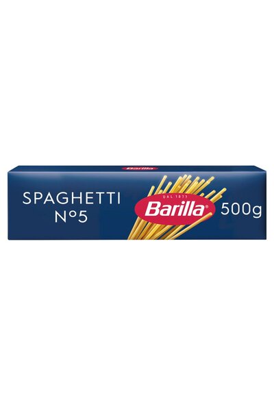 Barilla سباغيتي رقم 5، 500 غرام، معكرونة قمح دوروم كلاسيكية لوجبات وصلصات إيط...
