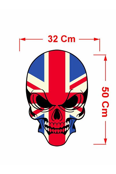 stickerusta Great Britain England Skull Sticker Car Auto Motorcycle Caravan Sticker 02500