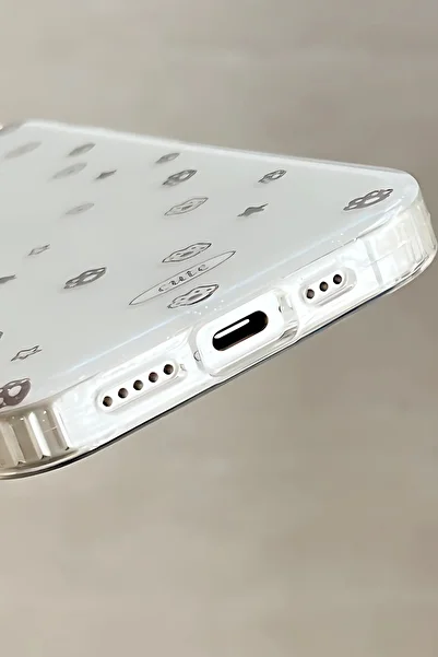 shop iPhone 15 Compatible Cute Paw and Star Pattern Transparent Silicone Phone Case