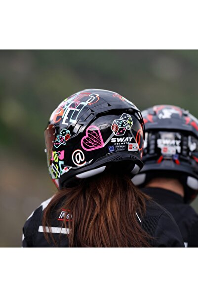 Sway xbyc 867 Peri Full Face Güneş Gözlüklü Kapalı Motosiklet Kaskı L Beden