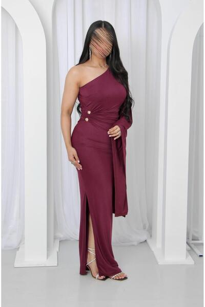 SELSAL One shoulder cape dress