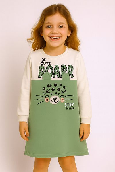 CiciTime Çocuk Modası Girl's Cat Embroidered Tunic