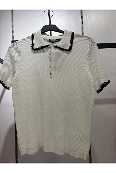 Mısırlı polo yaka düğme detaylı kazak