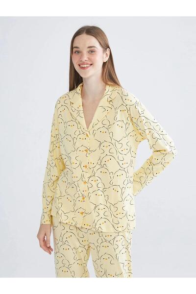 LC Waikiki Lcw Shirt Collar Printed Women's Pajama Set (W5)