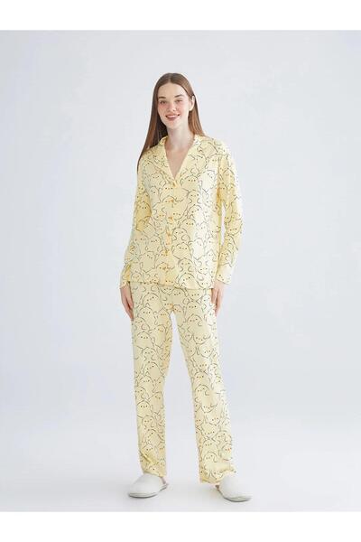 LC Waikiki Lcw Shirt Collar Printed Women's Pajama Set (W5)