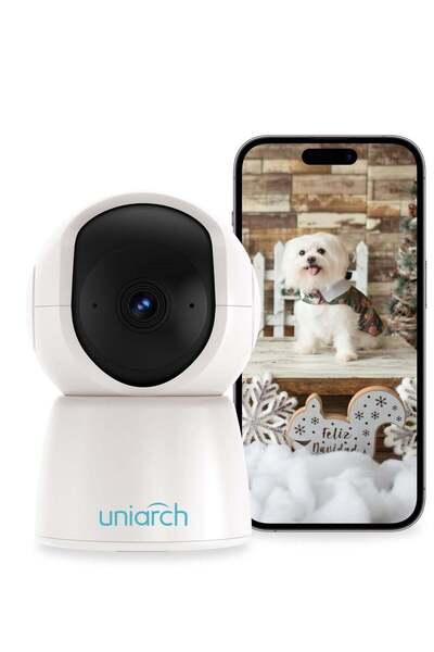 Uniarch Indoor Security Camera Pan/Tilt 1080P, 360 Degree Pet Camera