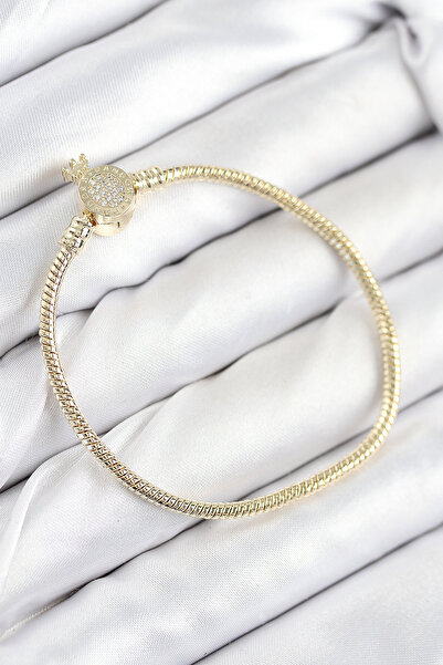 Twin Store Brass Charm Zircon Stone Crown Model Gold Color Women's Bracelet