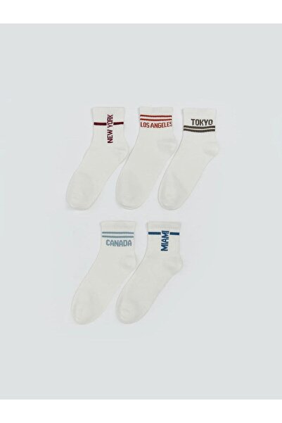 LC Waikiki Γυναικείες κάλτσες με στάμπα LCW 5 τεμαχίων (W5)