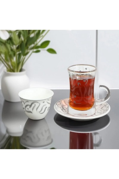 rexa طقم فناجين قهوة وشاي من 36 قطعة محفور عليها أحرف عربية - 2SS1-T02-011