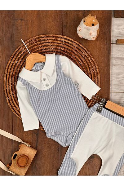Kids Kingdom Cotton Polo Collar Bottom Snap Fastener Baby Boy 2 Piece Set