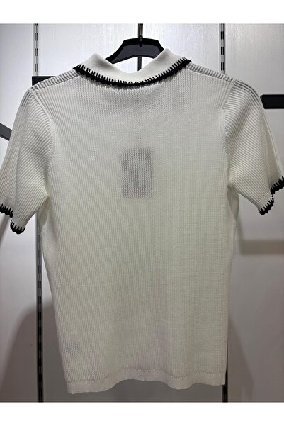 Mısırlı polo yaka düğme detaylı kazak