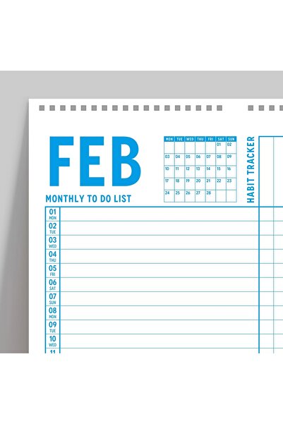 bi'aldım 2026 Yıllık Planlayıcı Duvar Takvimi, A4, 33x48 cm, Alışkanlık Takipçisi, 2026 Wall Planner, Monthly