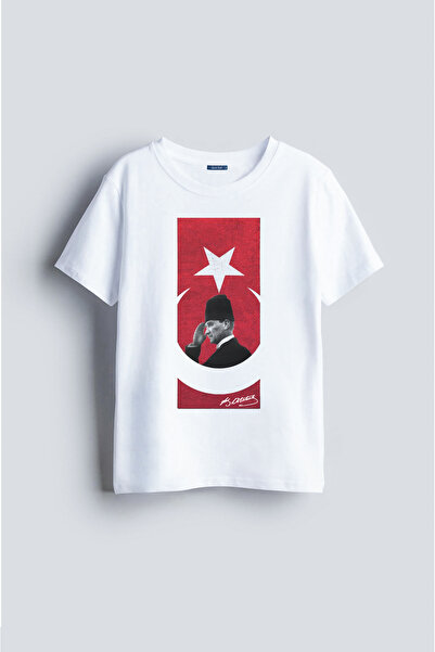 Darkia تي شيرت للأطفال للجنسين بتصميم مطبوع عليه توقيع مصطفى كمال أتاتورك وال...