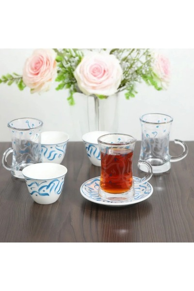 rexa طقم فناجين قهوة وشاي من 36 قطعة محفور عليها أحرف عربية - 2SS1-T02-010