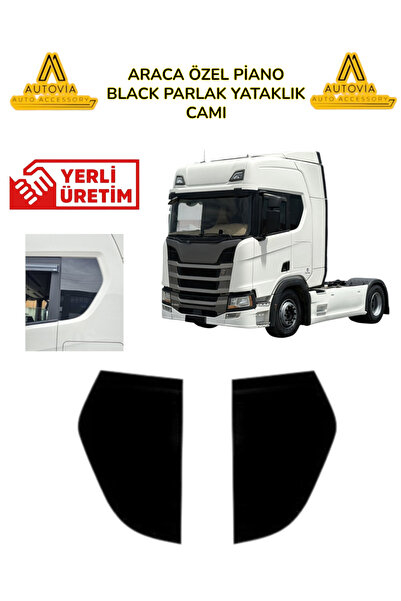 Scania 2018 ve Sonrası Araca Özel Yan Yataklık Camı (Cam Görünümlü Parlak Siy...