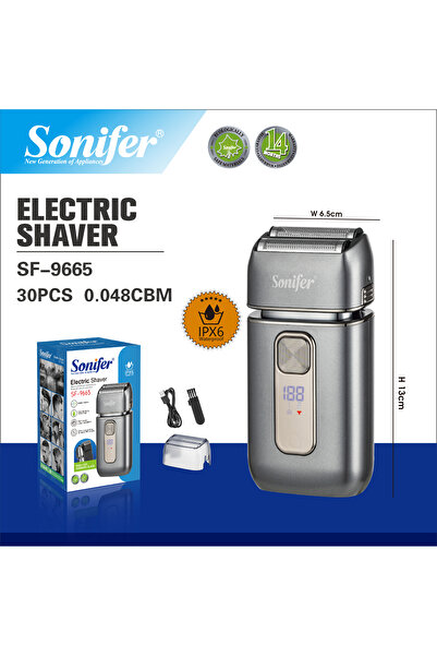 Sonifer SF-9665 ABS Reciprocating Electric Shaver USB Rechargeable Double Blades Beard Trimmer