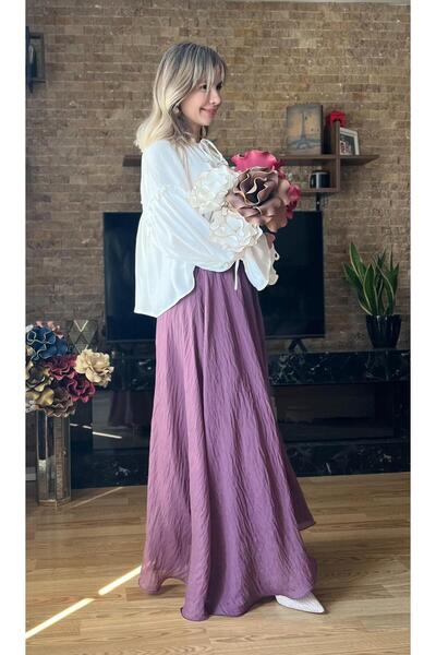 Cardella Women's Lined Chiffon Skirt with Ruffle Look and Misinal Hem