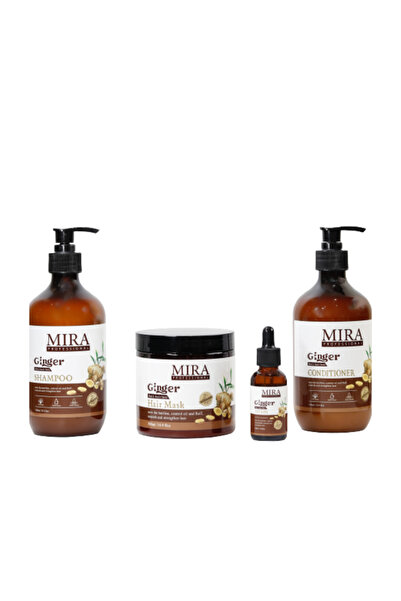 Mira مجموعة الزنجبيل المنقية للعناية بالشعر لاستعادة فروة الرأس والشعر التالف