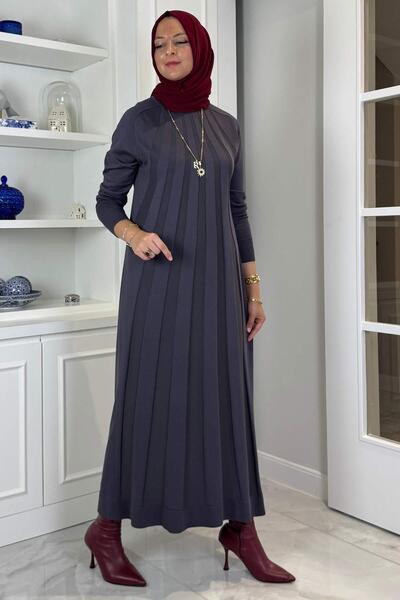 Rabia Şamlı Φόρεμα Beyza Ribbed Knitwear Anthracite