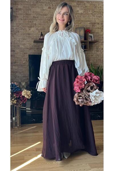 Cardella Women's Lined Chiffon Skirt with Ruffle Look and Misinal Hem