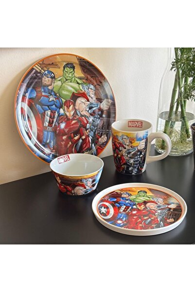 EGAN Marvel Side Plate & Bowl Set – Official Spider-Man & Avengers Dining Set for Marvel Fans