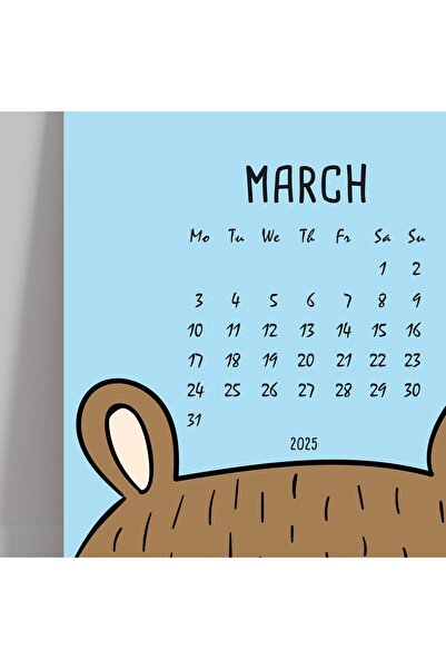 bi'aldım 2026 Takvim, Sevimli Hayvanlar Duvar Takvimi, A4 Poster Takvim, 33x48 cm Poster Takvim, Renkli ve Eğ