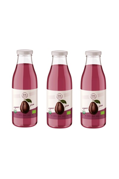 EYA ORGANİK ORGANİK MÜRDÜM ERİK SUYU (%100 MEYVE) 250 ML CAM ŞİŞE (3'LÜ PAKET)