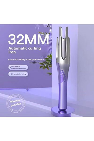 Generic Portable Automatic Hair Curler 32mm – Cordless Rechargeable 2-in-1 Styling & Curling Iron