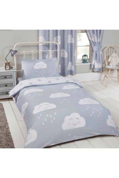 Lenjerii de pat Kid's Bed Linen with Clouds - A Little Dream - 2 Reversible Sides