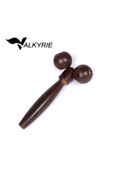 valkyrie Ahşap Yüz Masaj Aleti Çift Başlı Roller Doğal Ahşap Cilt Sıkılaştırı...