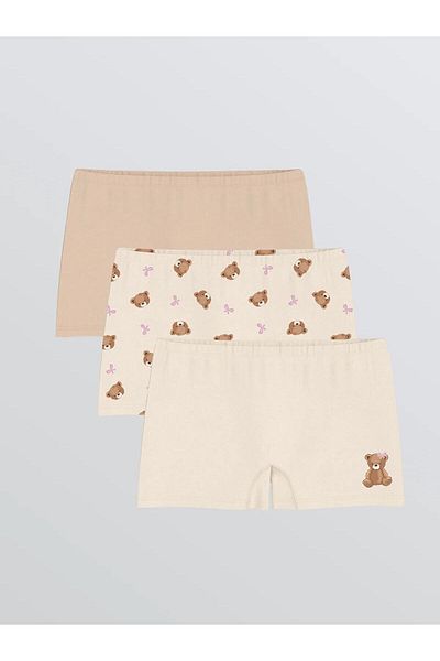 LC Waikiki Lcw Bear Teddy Printed Girl's Boxer 3-Piece (W5)