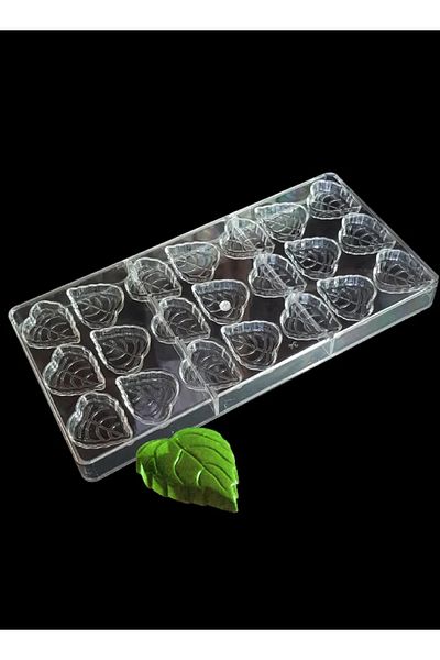 ELEGANT HOME Acrylic Leaf Chocolate Mold 27.5 x 13.5 cm