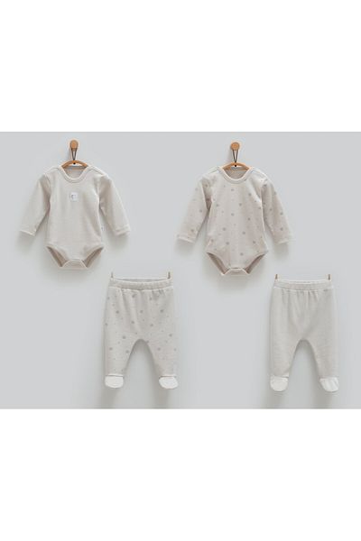 Caramell Cute Bear Set of 4 - Gray