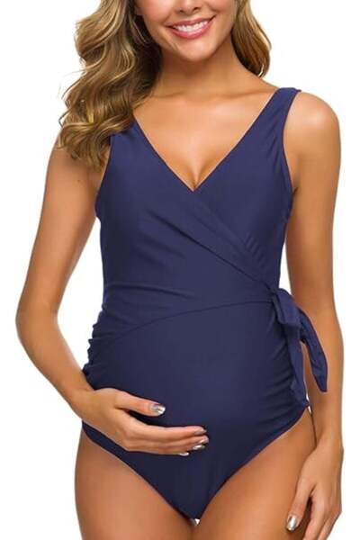 OEM Costum de baie dintr-o singură piesă pentru femei însărcinate, albastru, mărimea S